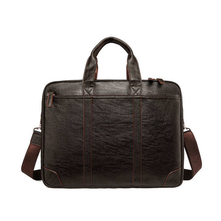 Premium Leather Business Briefcase Bowlift