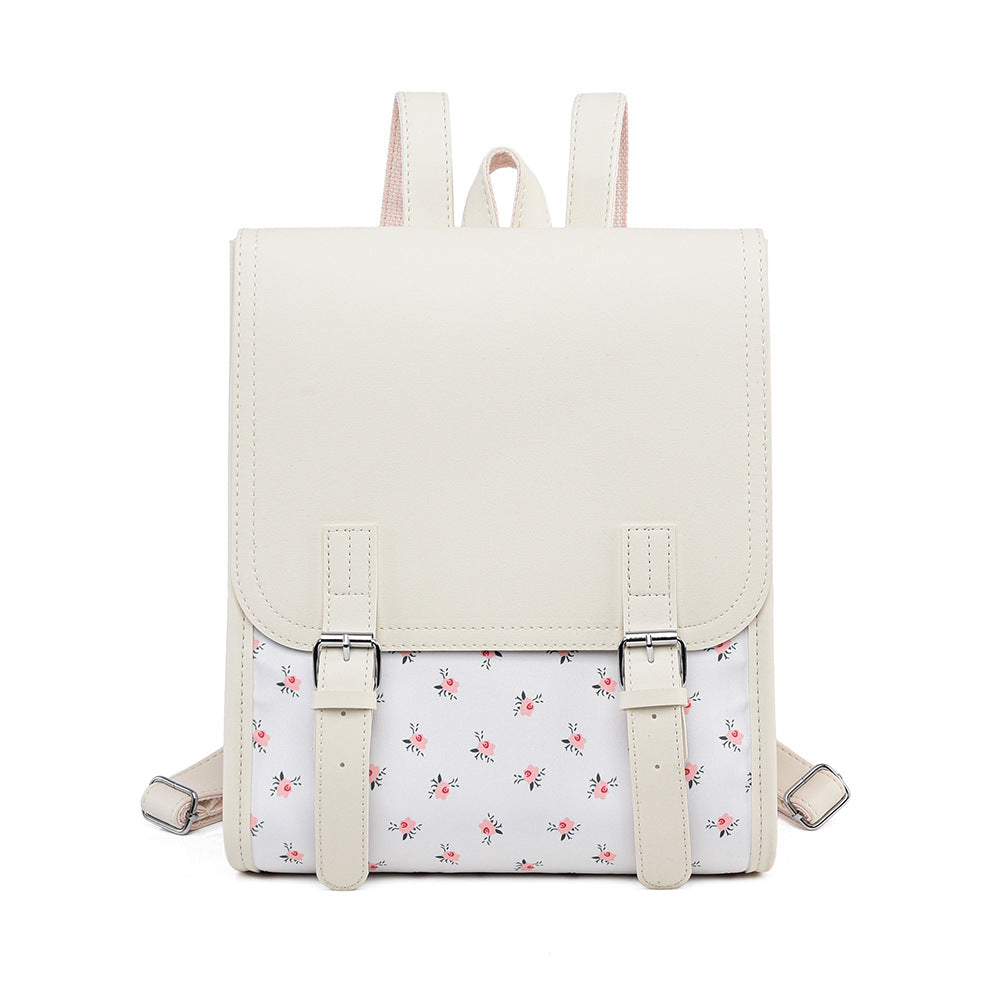 Floral Print Structured Backpack Bowlift