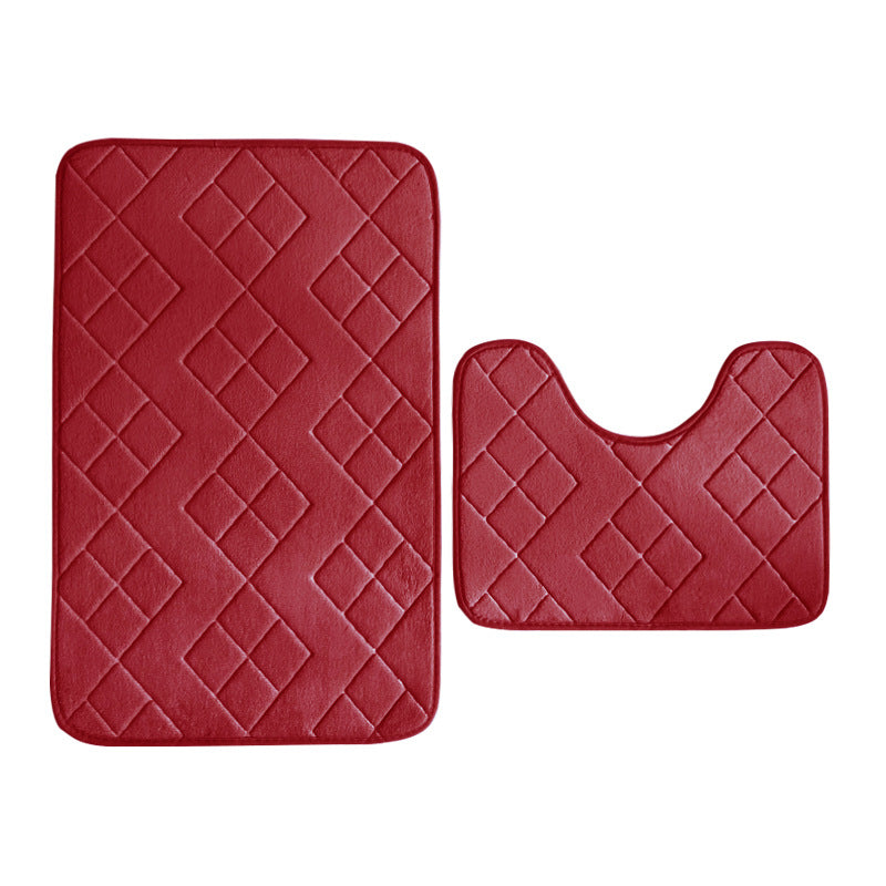 Luxurious Quilted Memory Foam Bath Mat Set Bowlift
