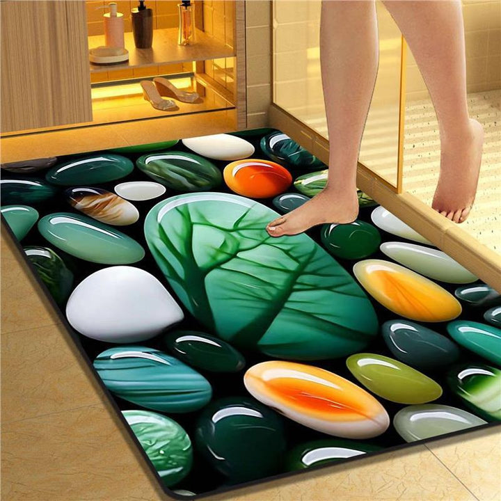Natural Stone Patterned Bath Mat Bowlift