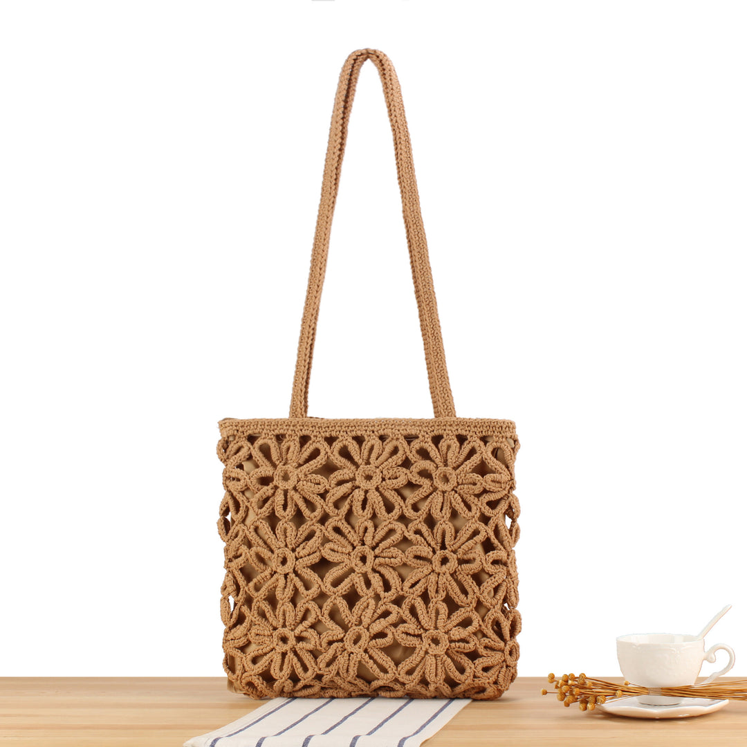 Crochet Tote Bag with Floral Patterns Bowlift