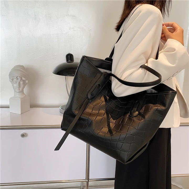 Crocodile-Embossed Tote Bag Bowlift