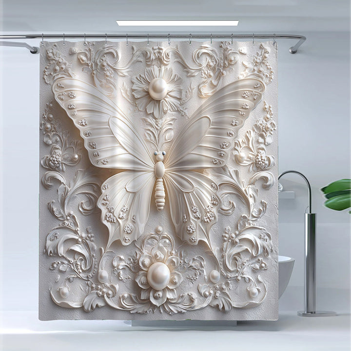 Artistic Butterfly Shower Curtain Bowlift