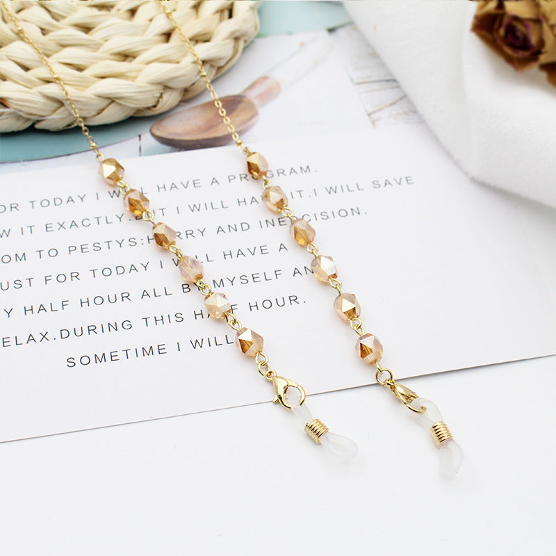 Crystal-Embellished Eyewear Chain Bowlift