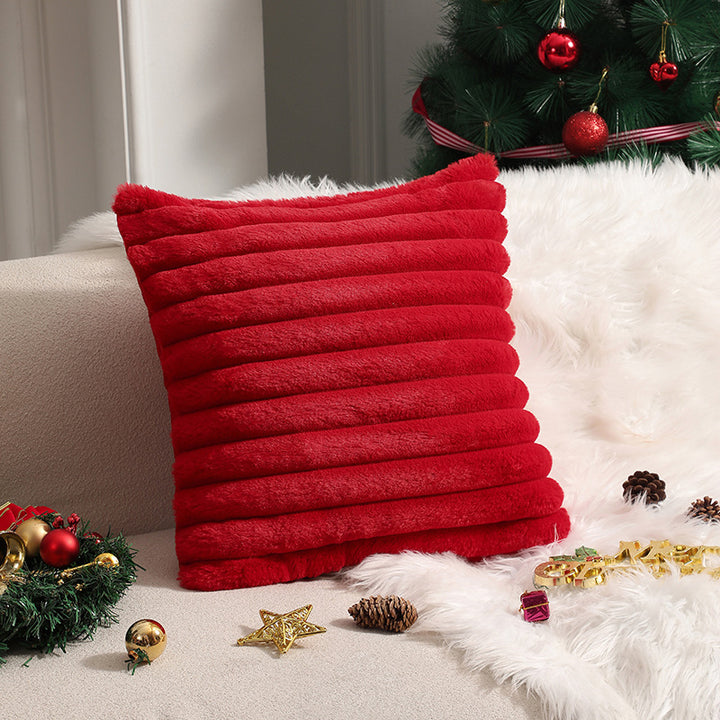 Textured Faux Fur Decorative Pillow