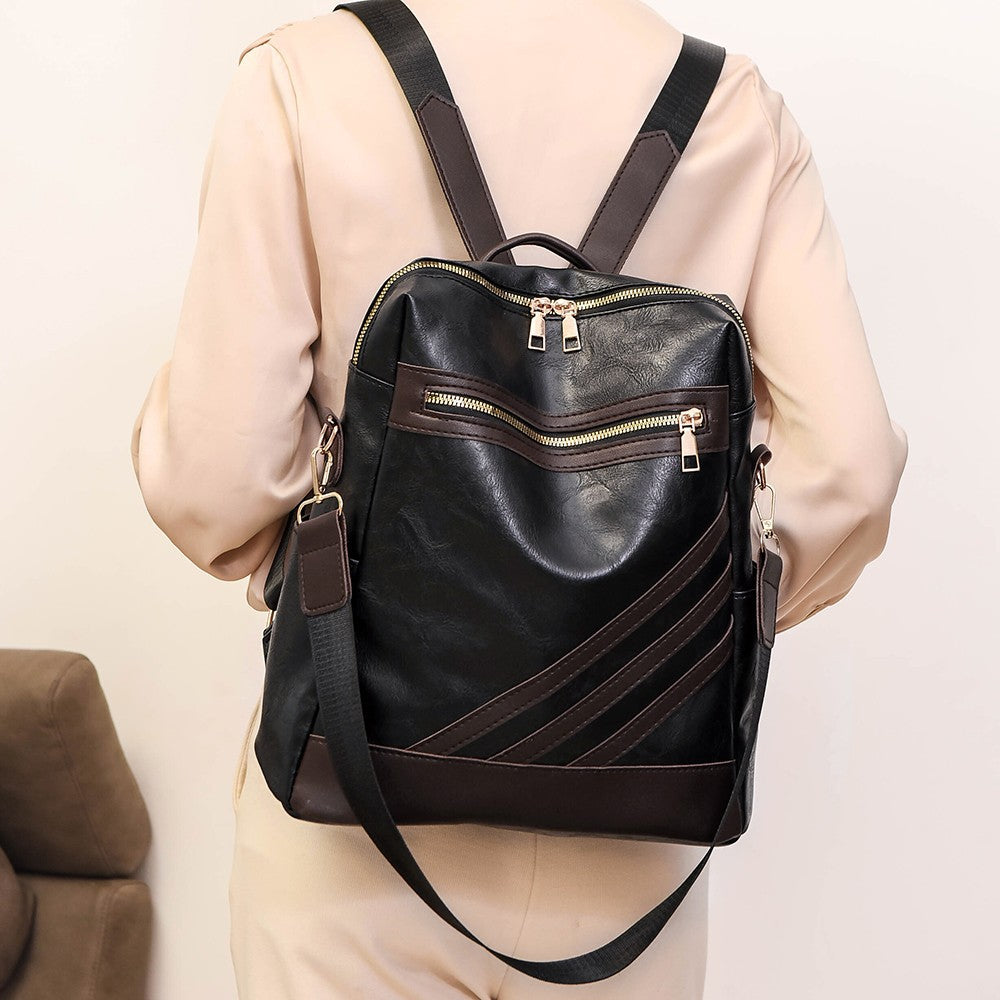 Fashionable Leather Backpack Bowlift