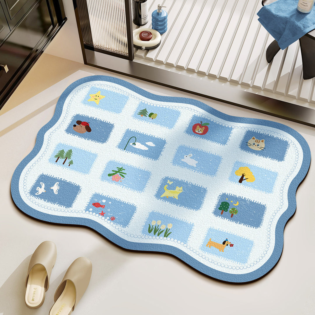 Floral Patchwork Bath Mat Bowlift