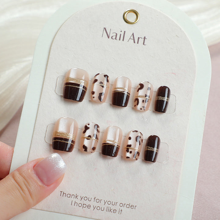 Contemporary Patterned Press-On Nail Art Set Bowlift