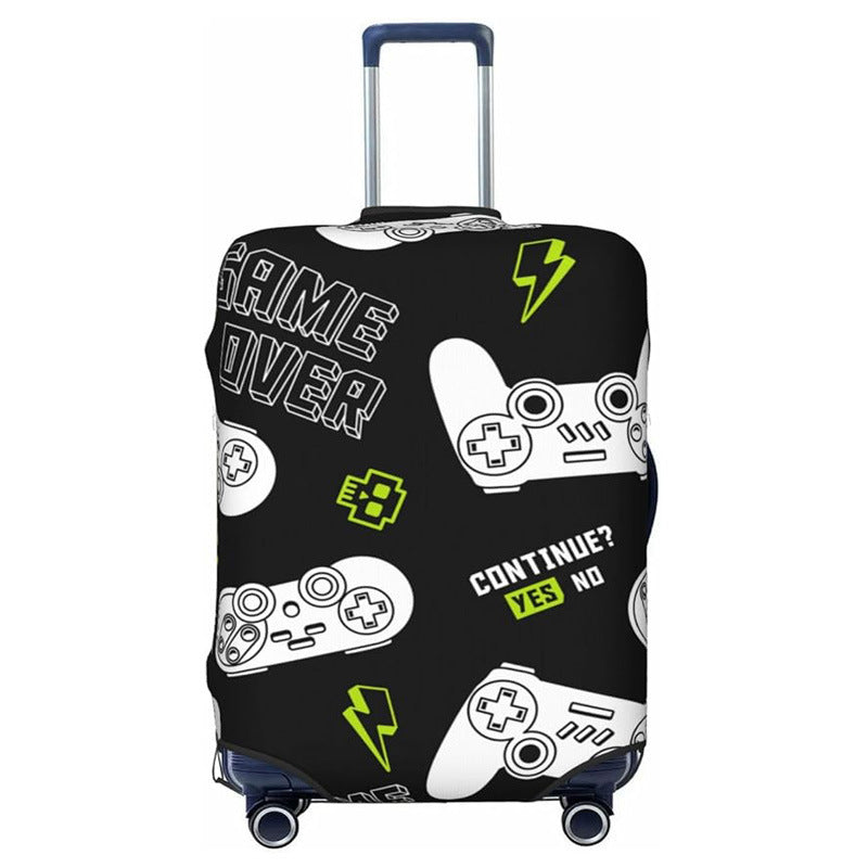 Unisex nan elastic Suitcase Cover with urban Doodle pattern, zipper and all-round protection for 4-wheel trolleys Bowlift