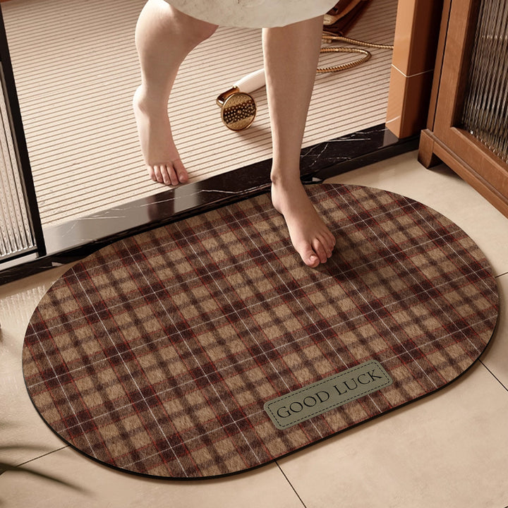Oval Plush Welcome Mat