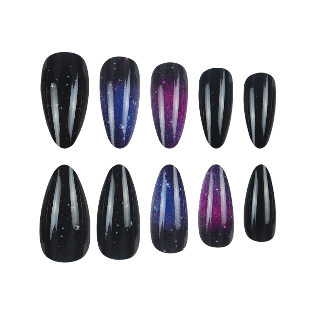 Artistic Galaxy-Inspired Press-On Nails Bowlift