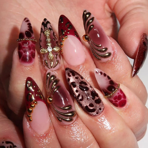 Elegant artificial nails with stylish pattern Bowlift