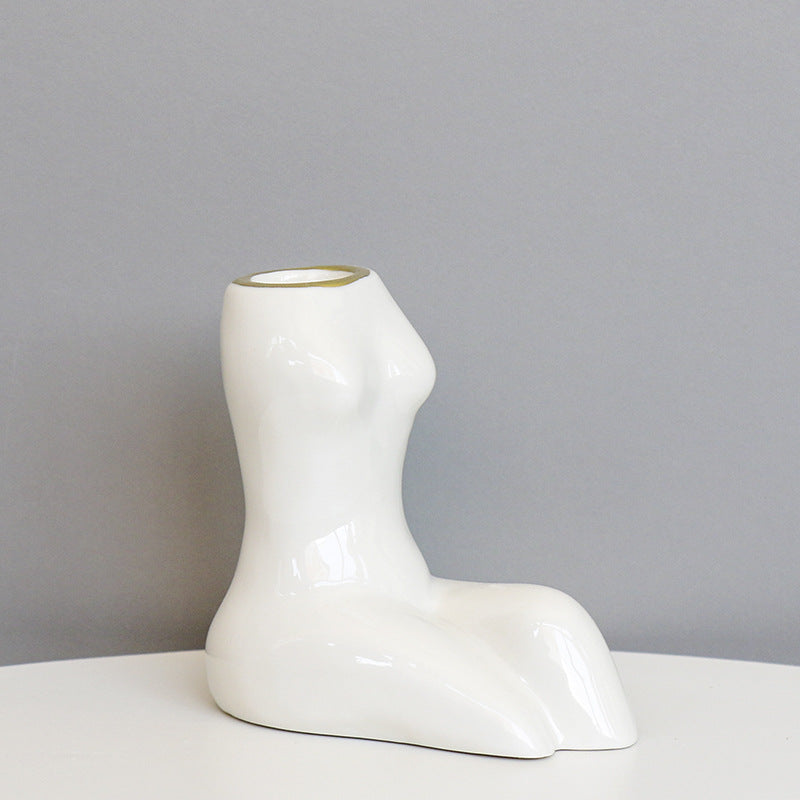 Artistic Body-Shaped Ceramic Vase Bowlift