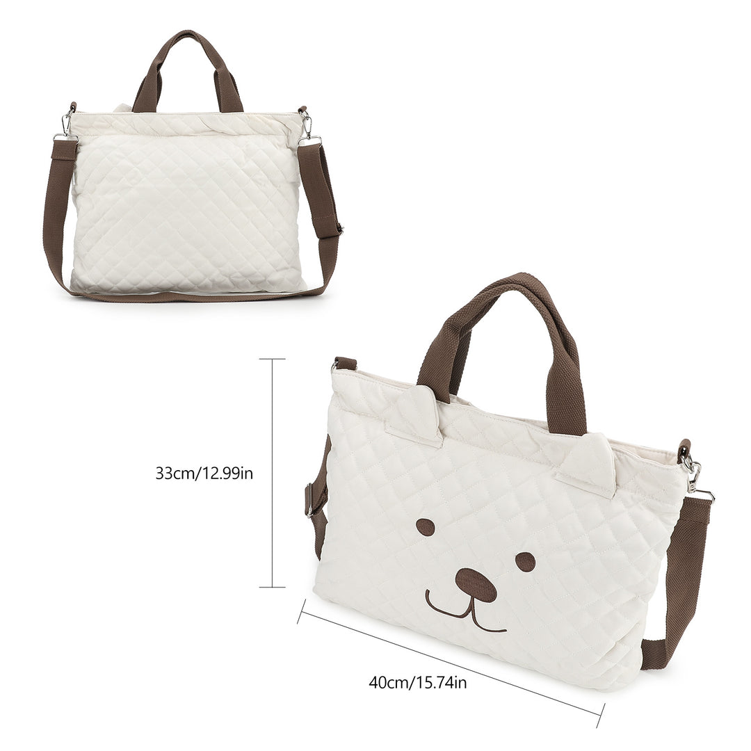 Teddy Bear Motif Tote Bag Bowlift