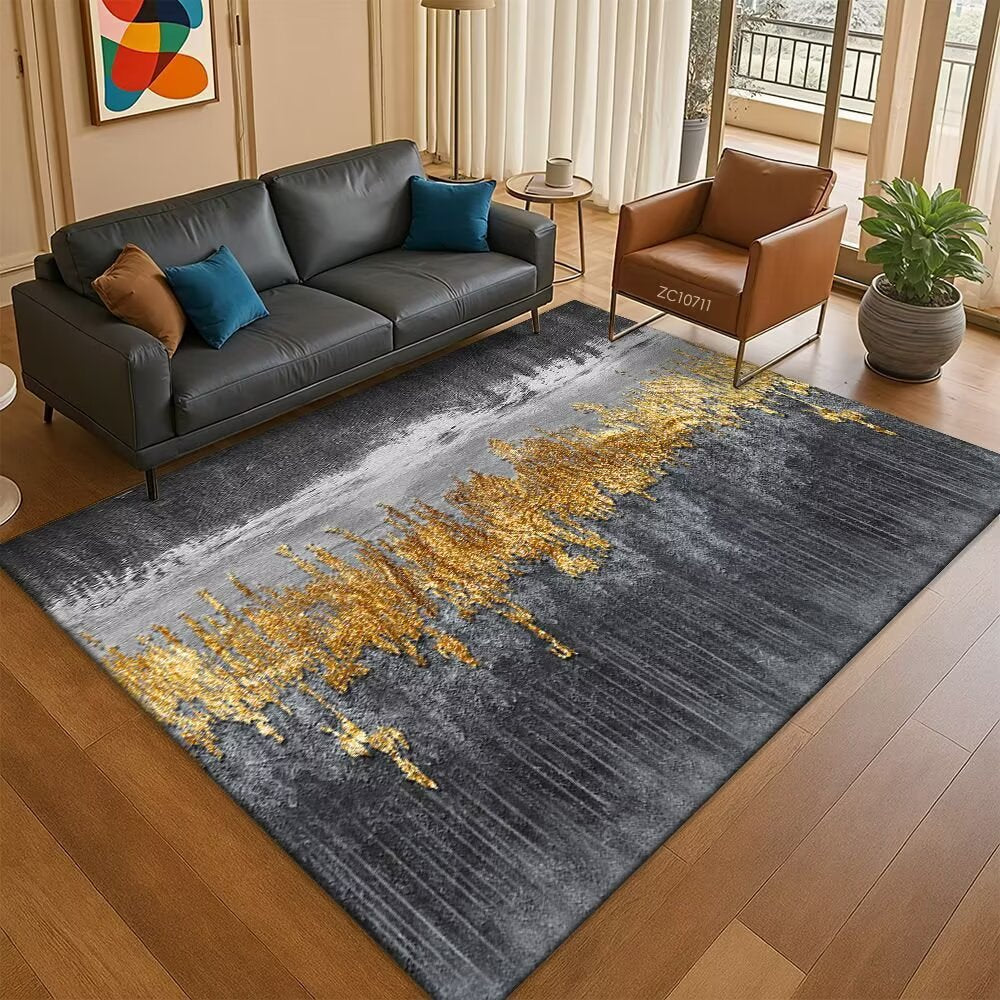 Leaf-Patterned Area Rug Bowlift