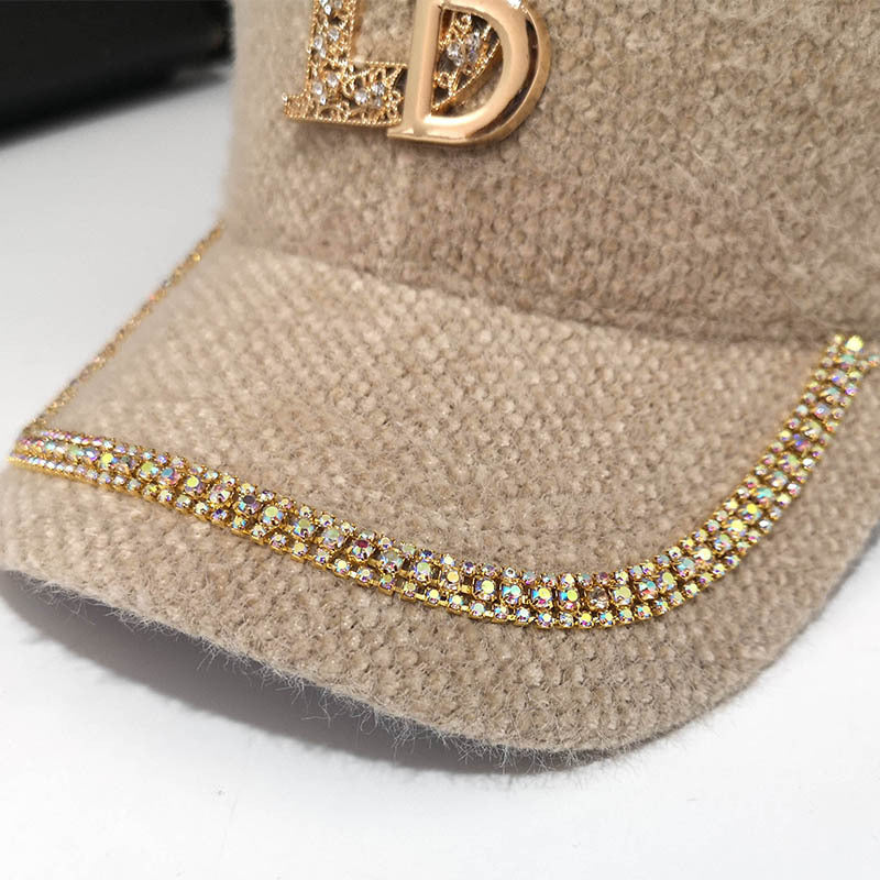 Women's Luxury Embellished Fleece Baseball Cap Bowlift