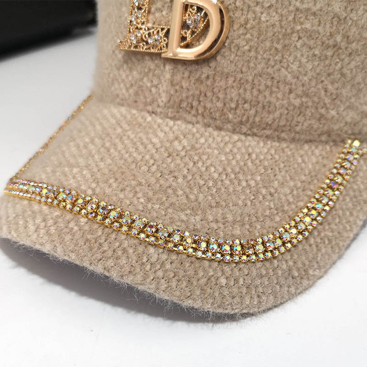 Women's Luxury Embellished Fleece Baseball Cap Bowlift