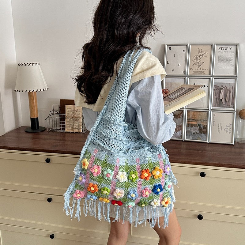 Handcrafted Floral Crochet Tote Bowlift