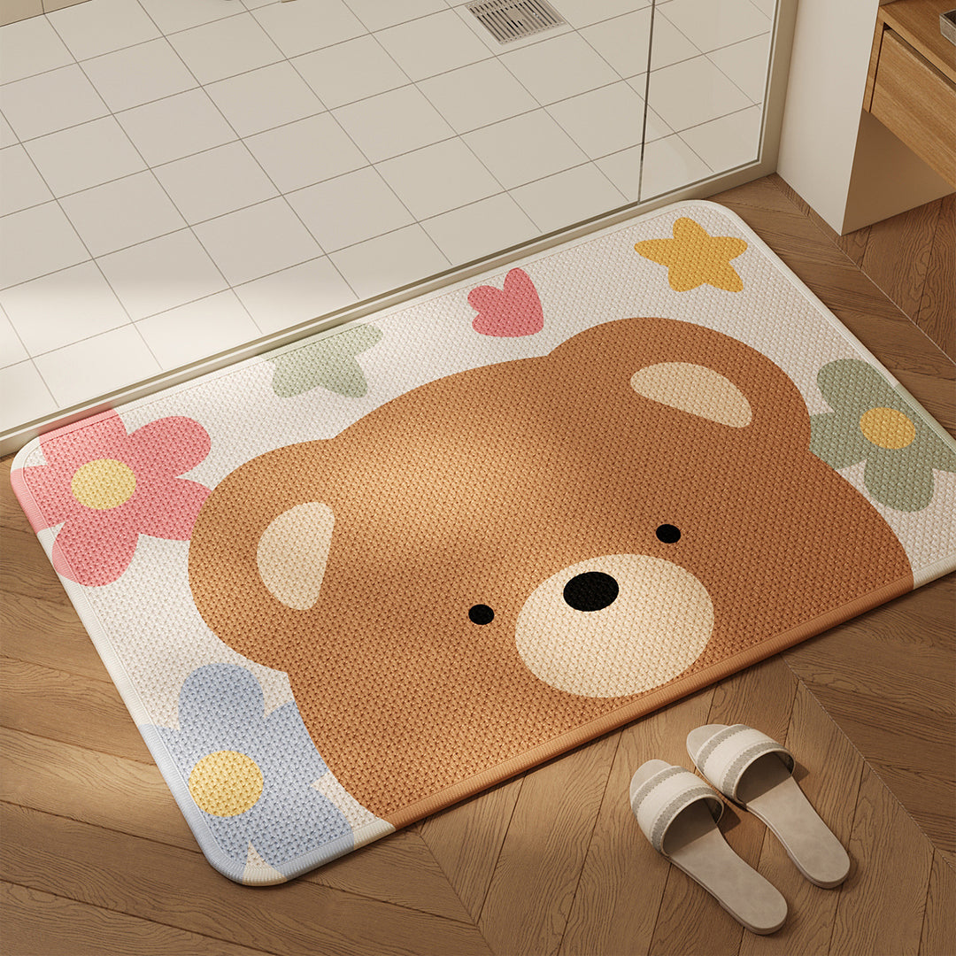 Decorative Cat-Themed Bath Mat Bowlift