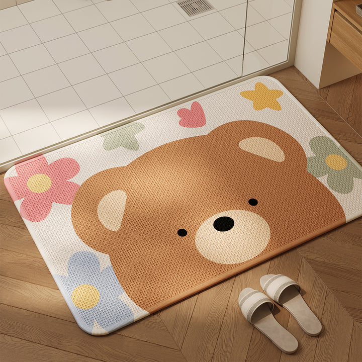 Decorative Cat-Themed Bath Mat Bowlift