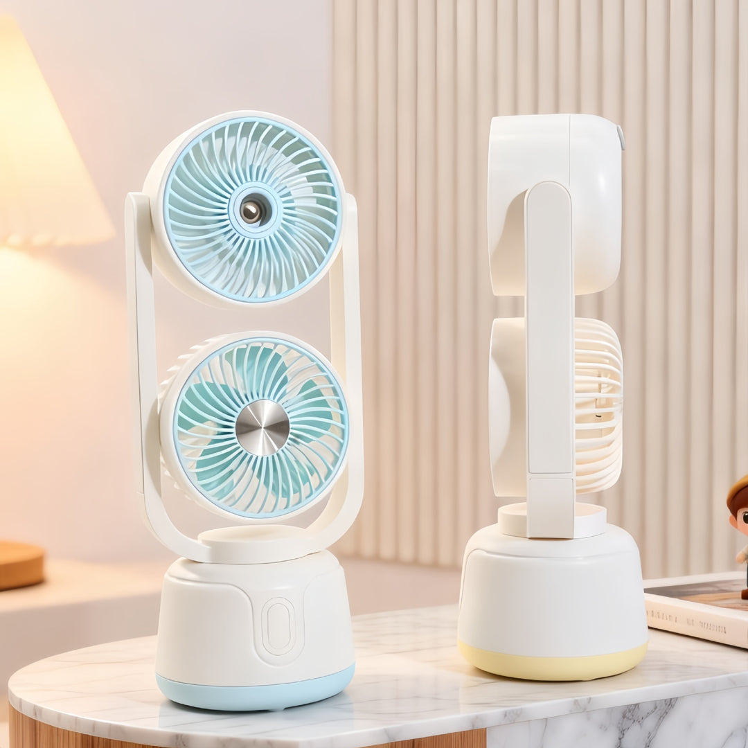 Women's Portable Dual Fan with Spray Function Bowlift