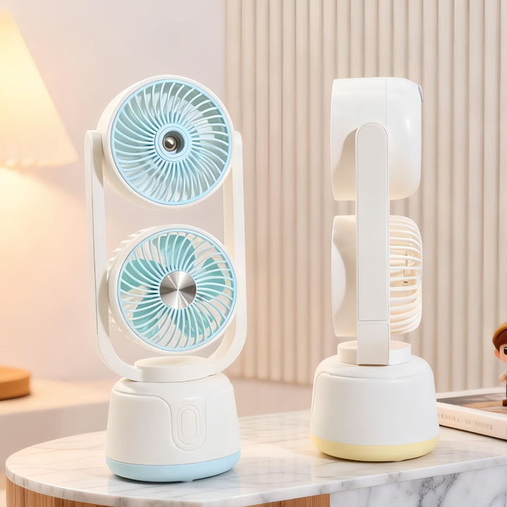 Women's Portable Dual Fan with Spray Function Bowlift