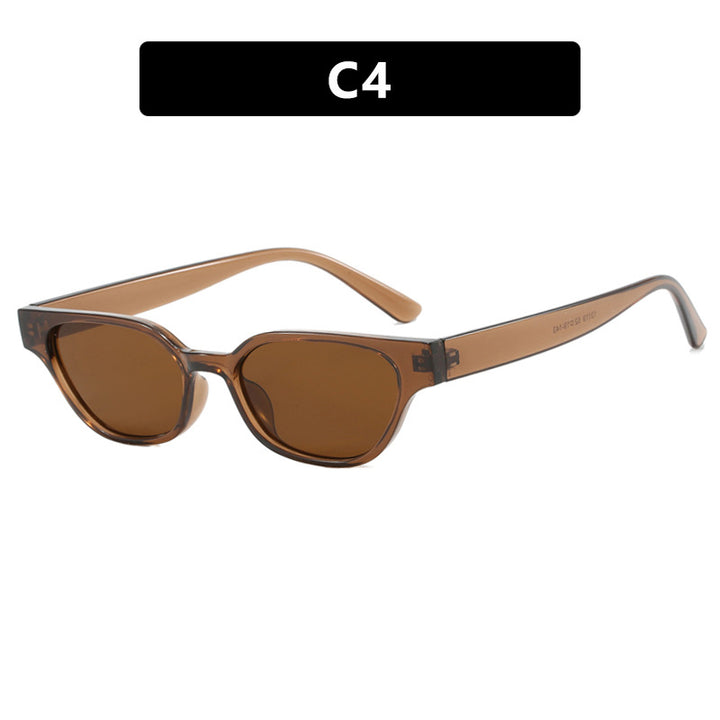 Women's fashionable sunglasses with curved frame and brown lenses Bowlift