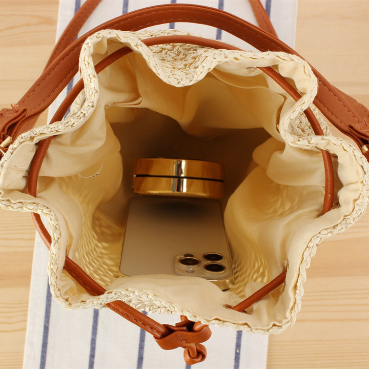Braided Bucket Bag Made of Natural Material Bowlift