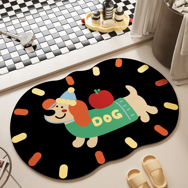 Playful Puppy-Themed Floor Mat
