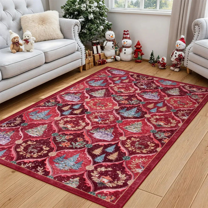 BowLift | Christmas Rug - Crystal Velvet Living Room Bedroom Non-Slip And Stain-Resistant Rug