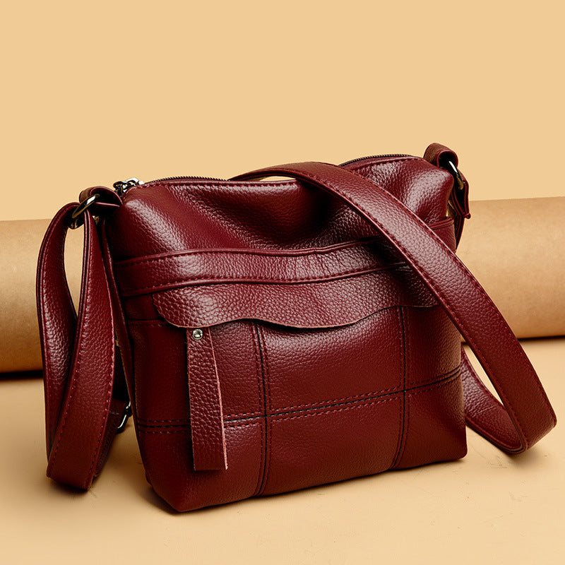 Functional Leather Crossbody Bag Bowlift