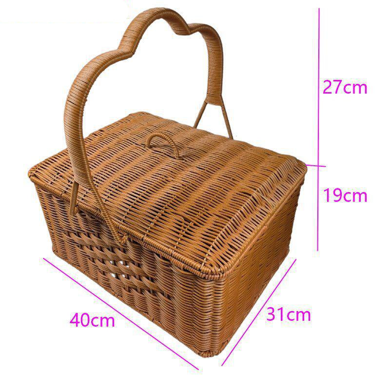 Multi-Layer Woven Picnic Storage Basket Bowlift