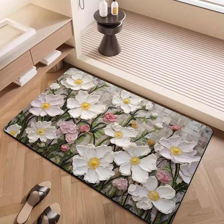 Artistic Floral Pattern Area Mat Bowlift