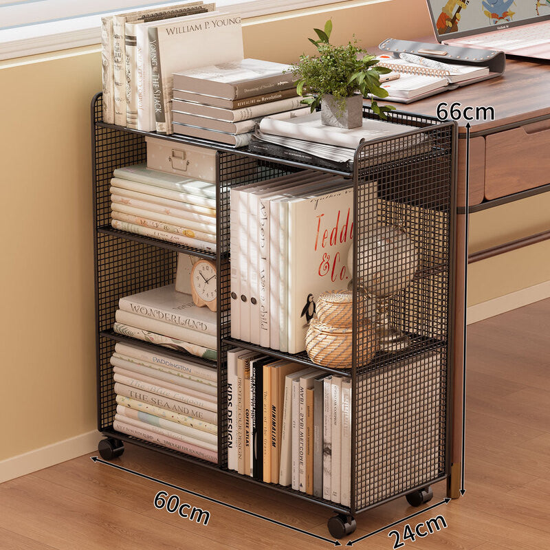Modern Wire Mesh Bookshelf Organizer Bowlift