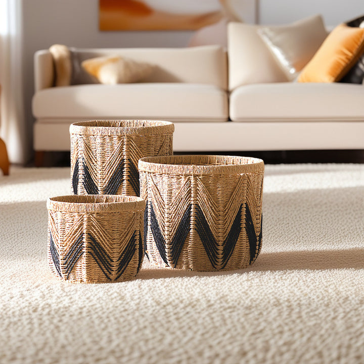 Decorative Woven Storage Bin Bowlift