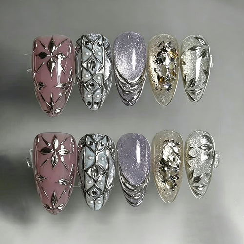 Artistic Embellished Press-On Nail Set