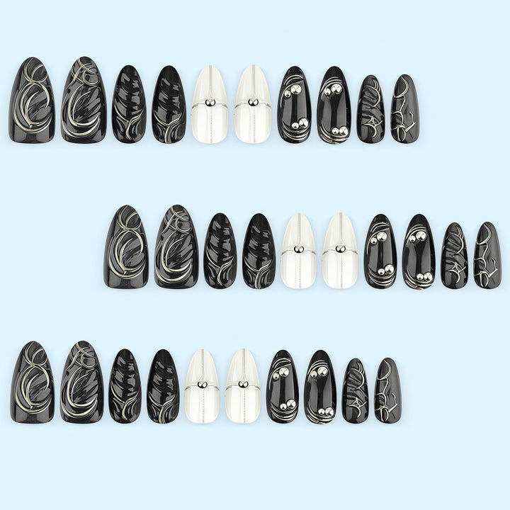 Acrylic Nail Set with Modern Design and Delicate Accents Bowlift