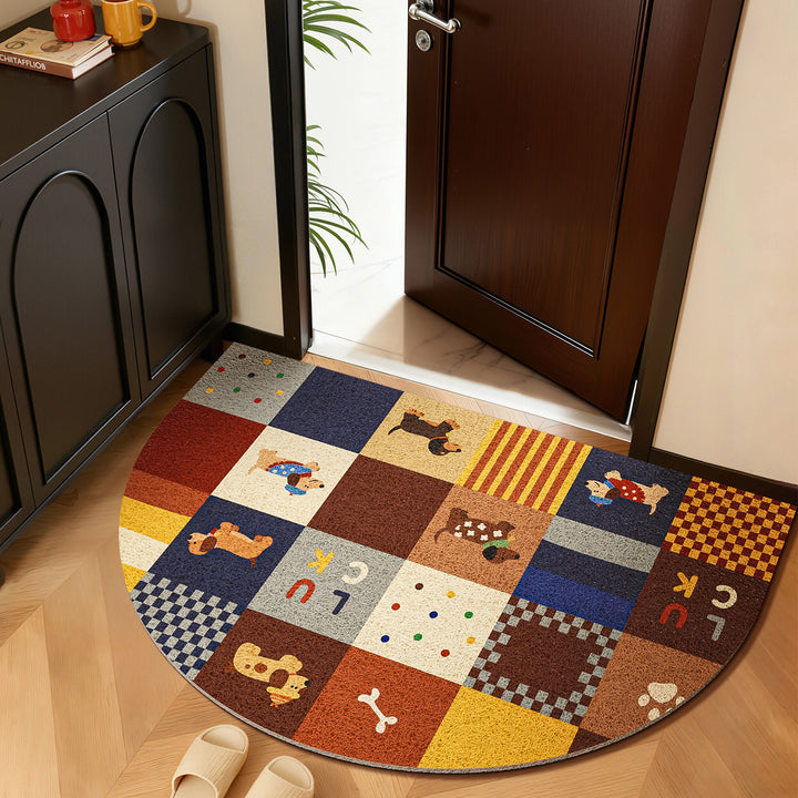 Decorative Dog-Themed Area Mat Bowlift