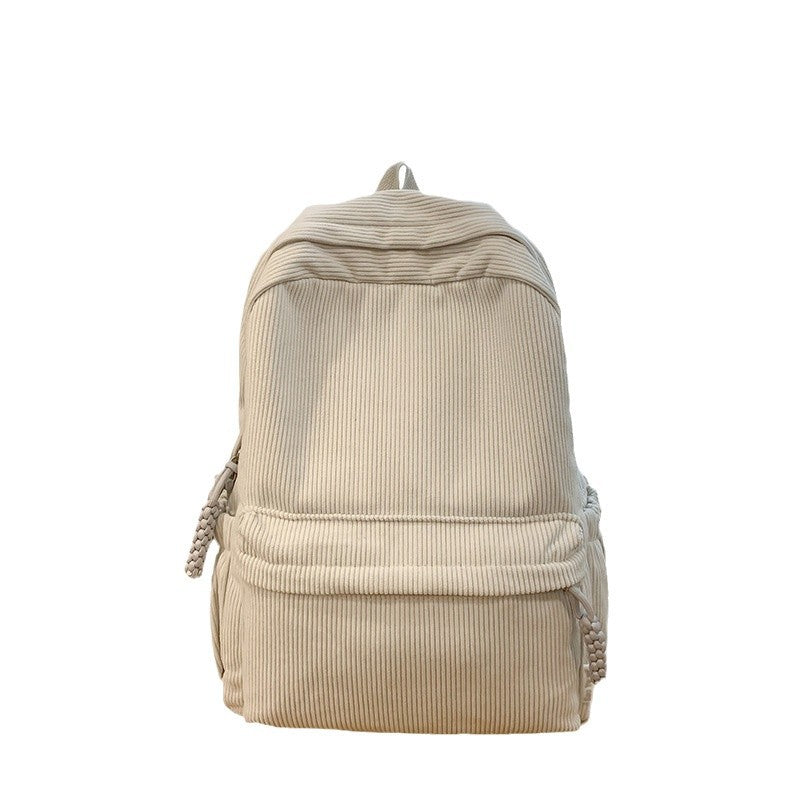 Corduroy Textured Backpack Bowlift