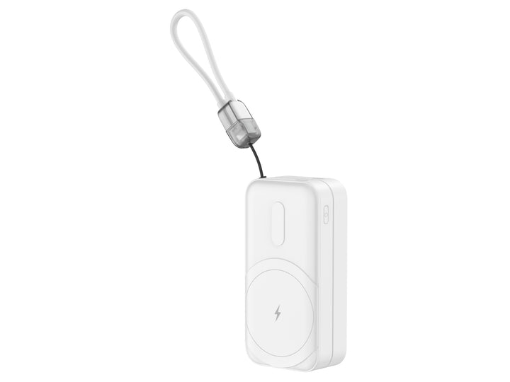 Portable power bank with integrated charging connector and practical loop Bowlift