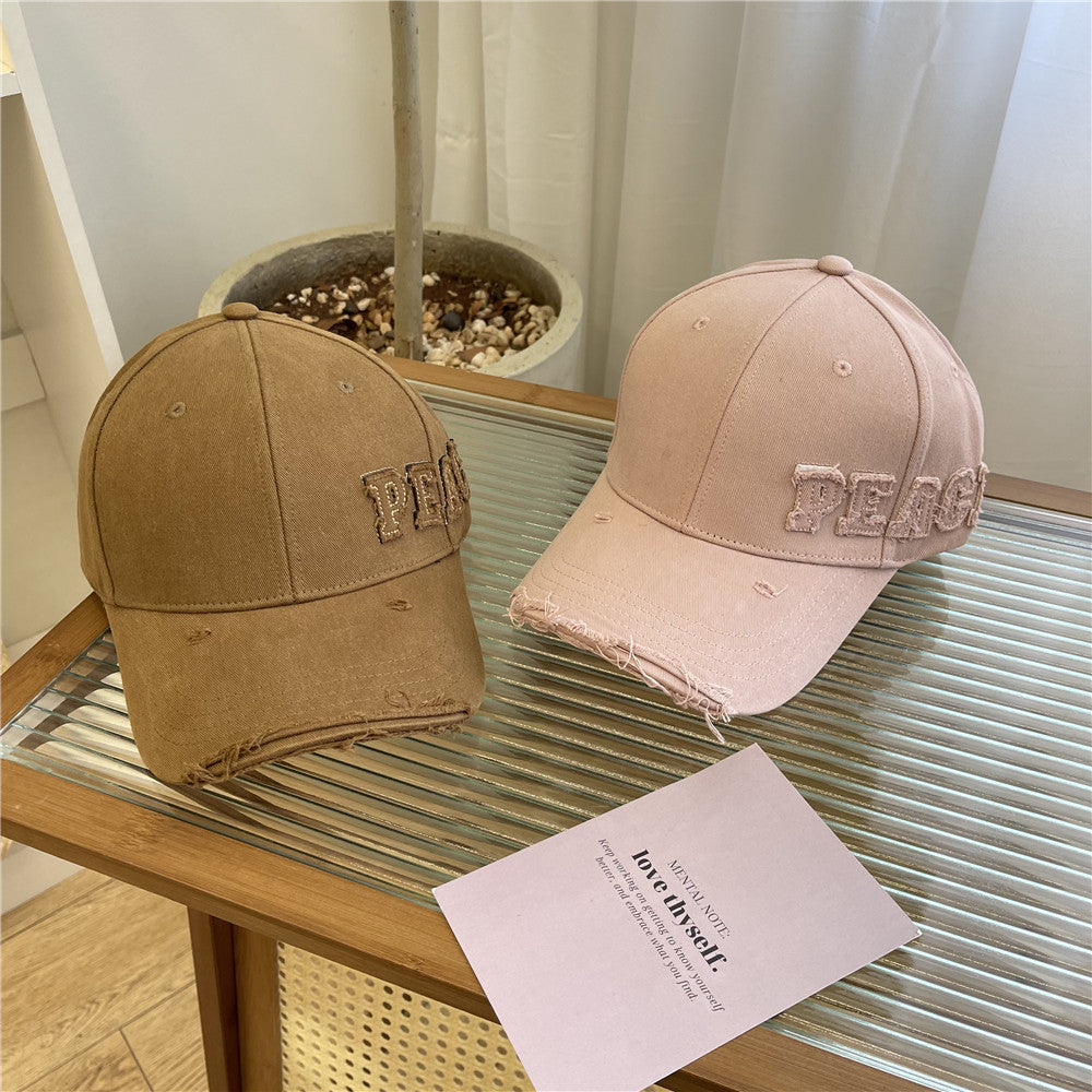 Women's Distressed Graphic Peace Baseball Cap Bowlift