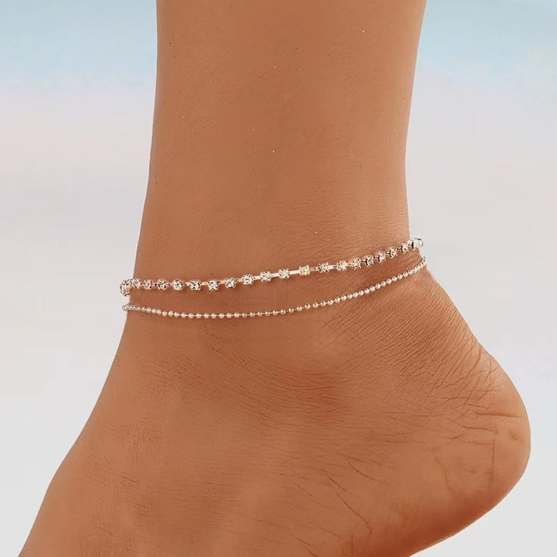 Elegant Double Layered Anklet Bowlift