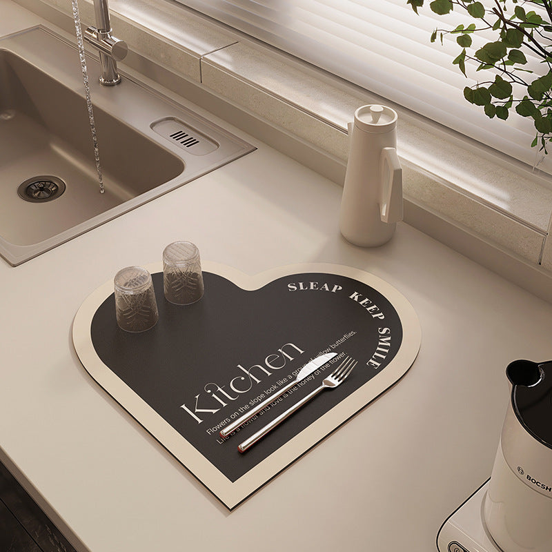 Heart-Shaped Kitchen Mat Bowlift