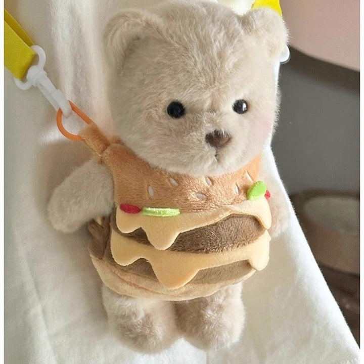 Plush Burger-Themed Teddy Bear