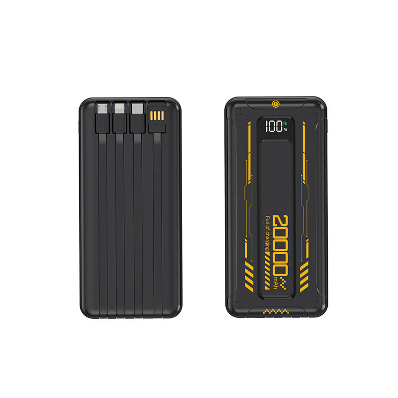Portable power bank with integrated cable management and digital display Bowlift