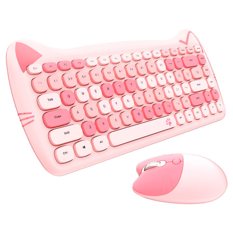Cute Themed Wireless Keyboard and Mouse Set Bowlift