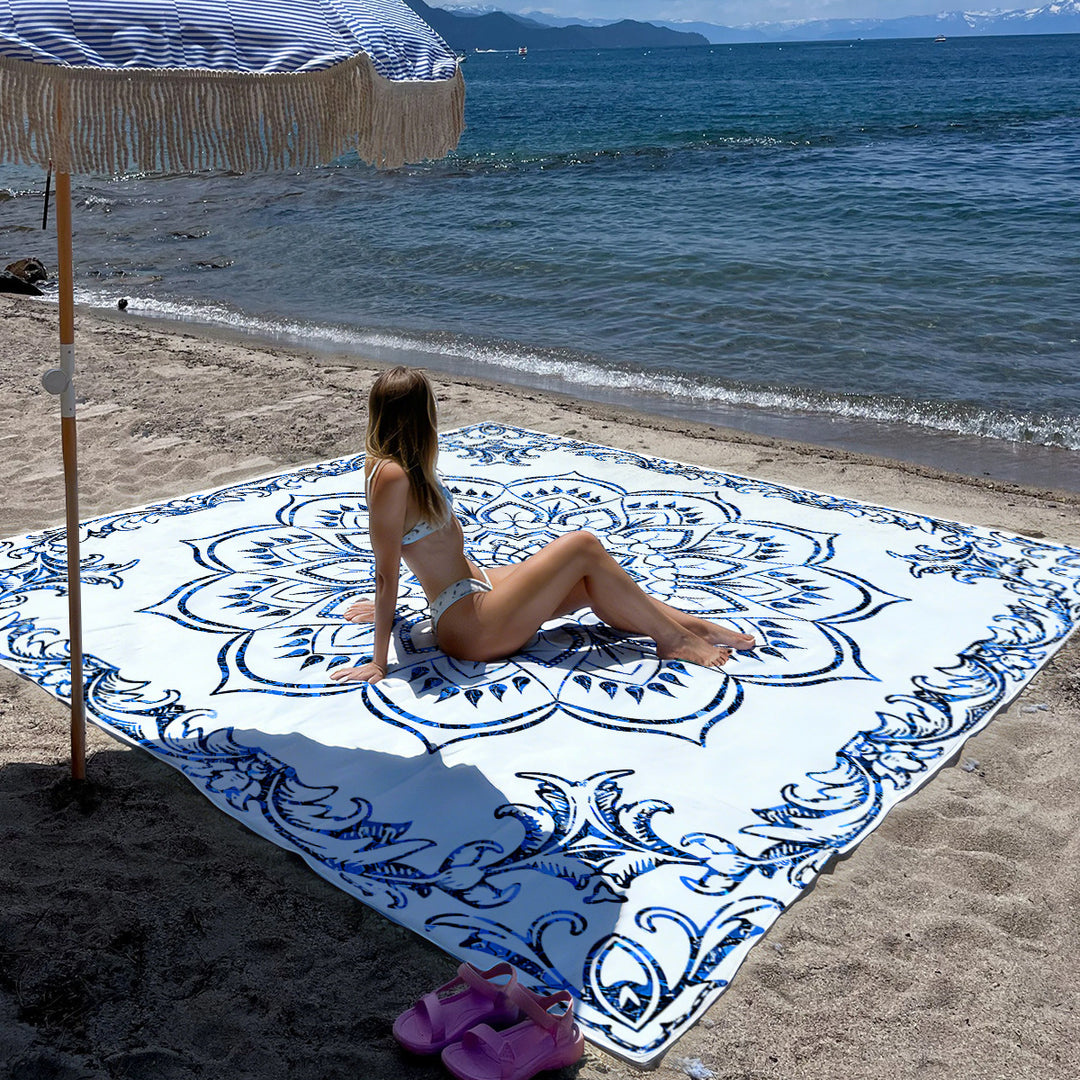 Mandala Design Beach Mat Bowlift