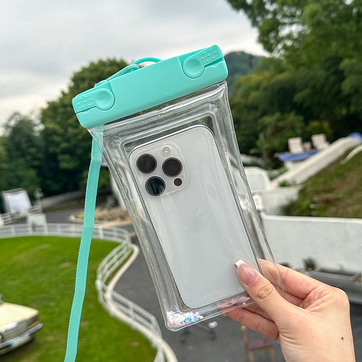 Waterproof phone pouch with adjustable lanyard and transparent touch-sensitive sleeve Bowlift