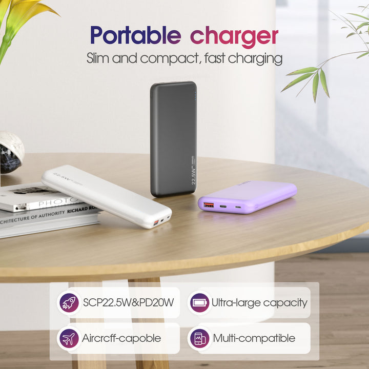 Portable charger with 22.5W fast charging function Bowlift