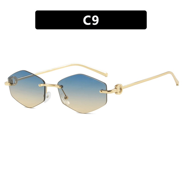 Women's fashionable sunglasses with hexagonal frame and luxurious accents Bowlift